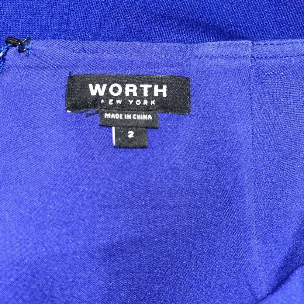Worth New York Blue Pencil Skirt Sz 2 Career Knee Length Classic - Picture 5 of 6